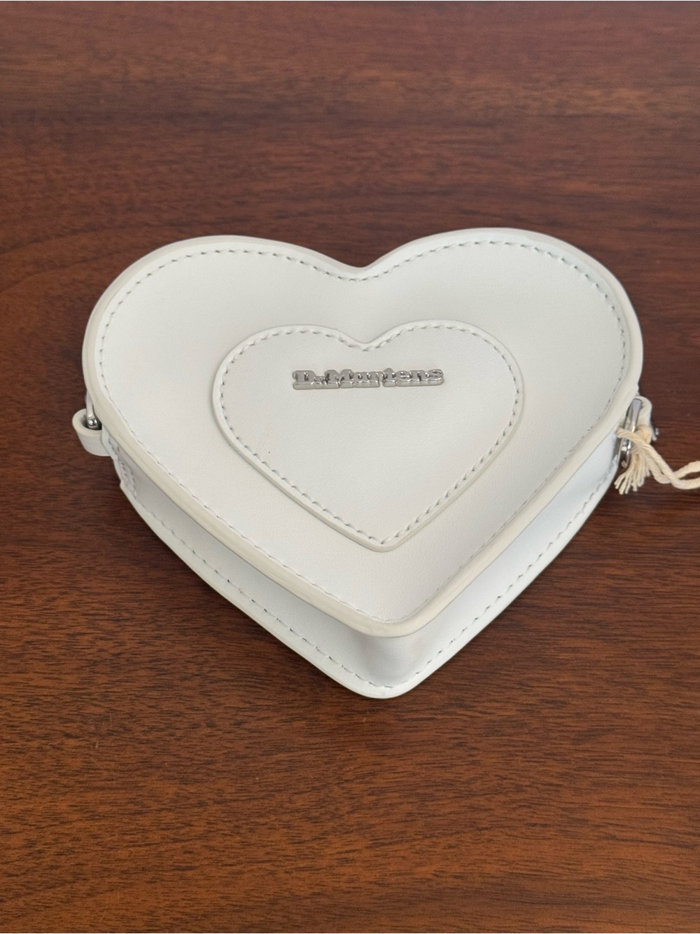 Dr. Martens White Vegan Mini Heart Crossbody Bag NWT